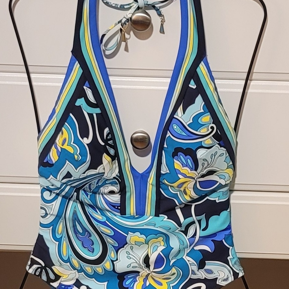 Trina Turk Ipanema Geo Plunge Paisley Swimsuit